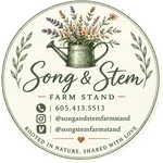 Song & Stem Farm Stand badge: a watering can of wildflowers